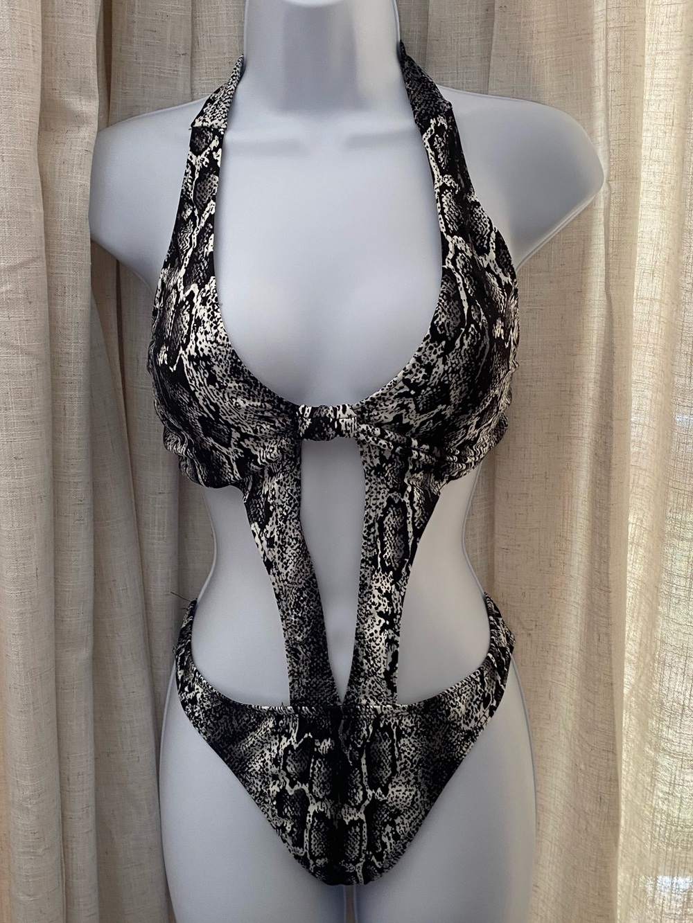 Prestige Swimwear Y2K Snakeskin Print Monokini - Size XL